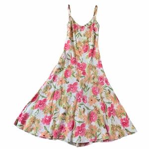 Per Una 100% Linen Floral Summer Midi Sun Dress